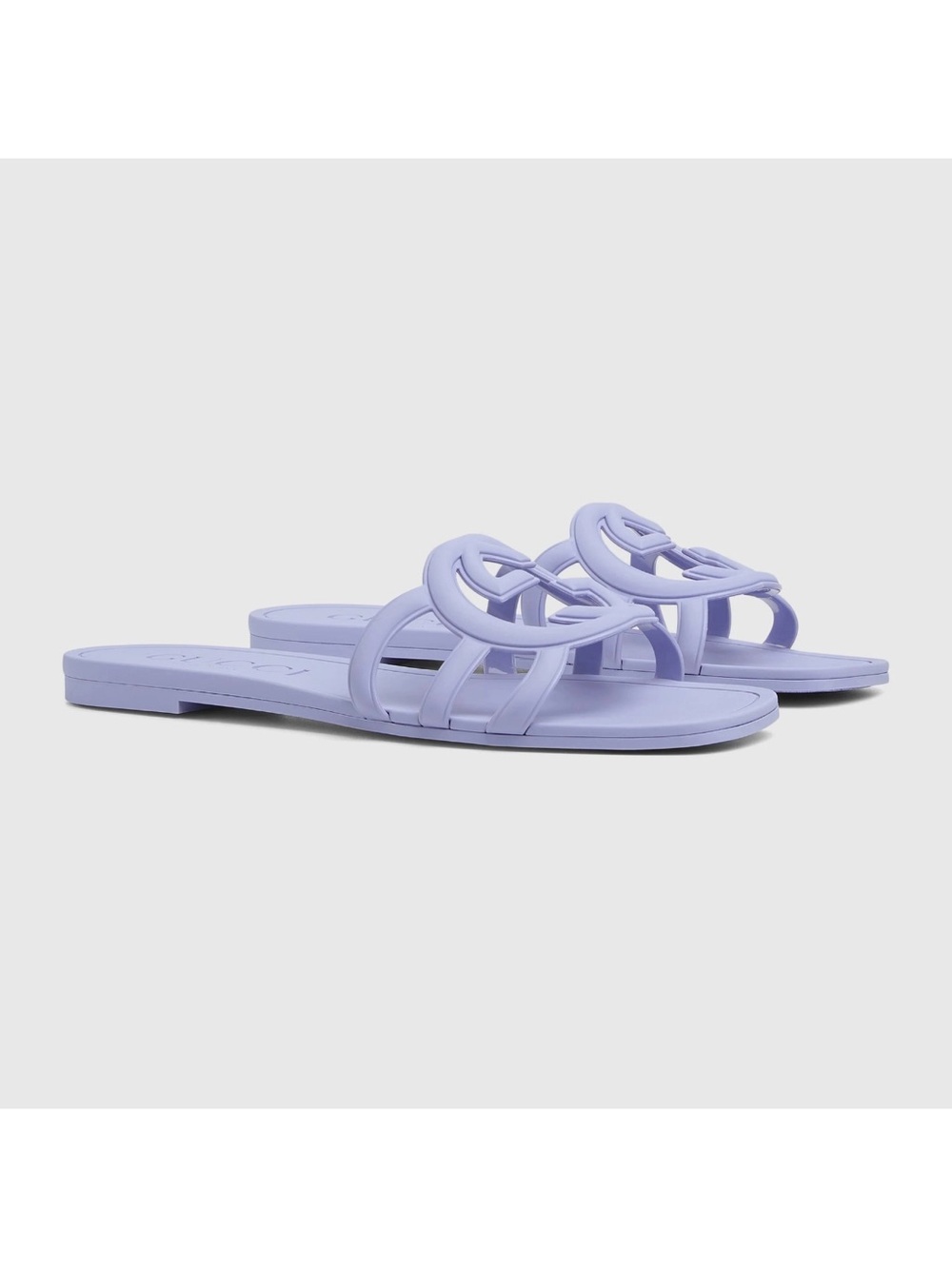 Gucci Lilac Logo Rubber Slide Sandals - Picture 2 of 3